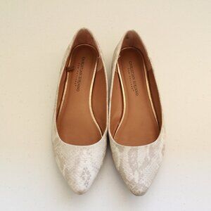 Christian Siriano white almond toe flats size 8